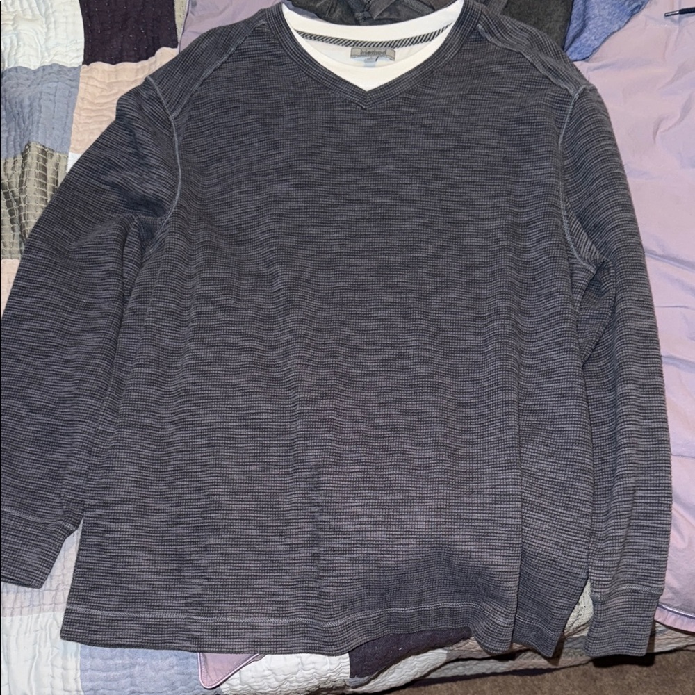 Men's Charcoal V-Neck Sweater